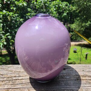 Mid-Century Modern Lilac Cased Glass Vase - Handcrafted Blown Glass From Sweden